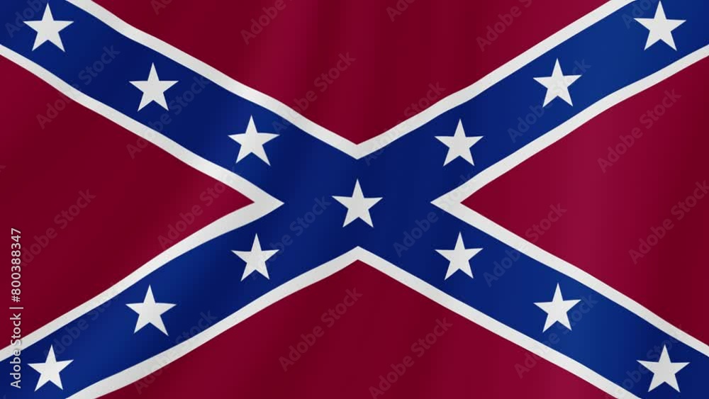 Confederate States Waving Flag. Realistic Flag Animation. Seamless Loop Background. Confederate States Waving Flag. Realistic Flag Animation. Seamless Loop Background.