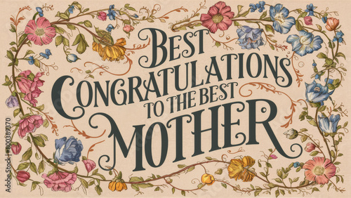 Happy Mother's Day card in vintage style