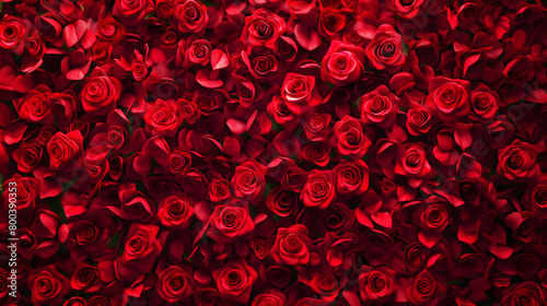 Enchanting Red Roses: A High-Resolution Background Blanket © slonme