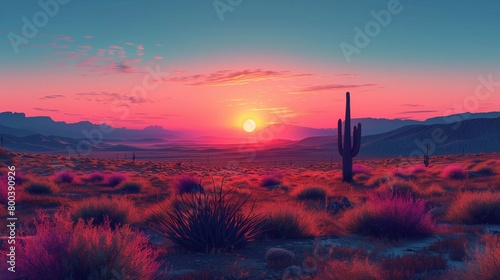 Soft Pastel Sunset Scene, generative ai