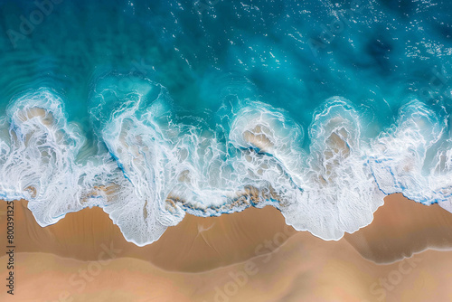 drone view of waves and sand © Irina