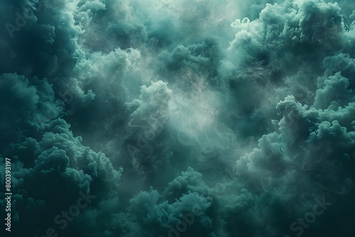 Mystical Aqua Smoke Clouds in Ethereal Blue Hues