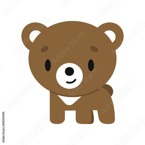 Toy cartoon teddy bear. Vector illustration