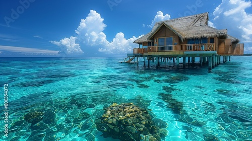 Tropical Paradise Retreat in the Maldives, generative ai