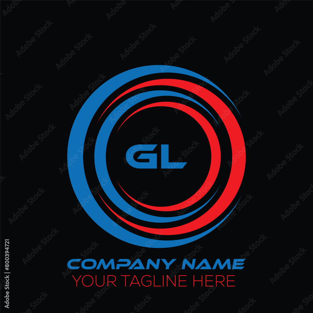 GL letter logo creative design. GL unique design. GL letter logo design on black background.