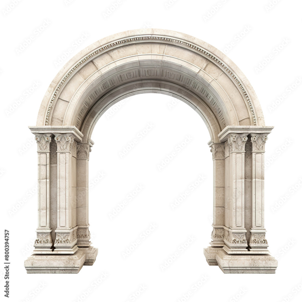 Obraz premium classic arch isolated on white background