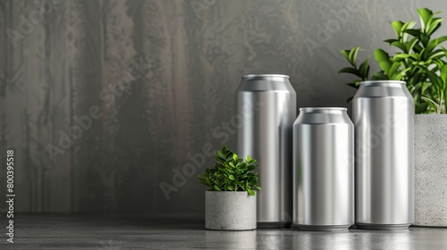 Product mockup aluminum can, poster with a place to copy space