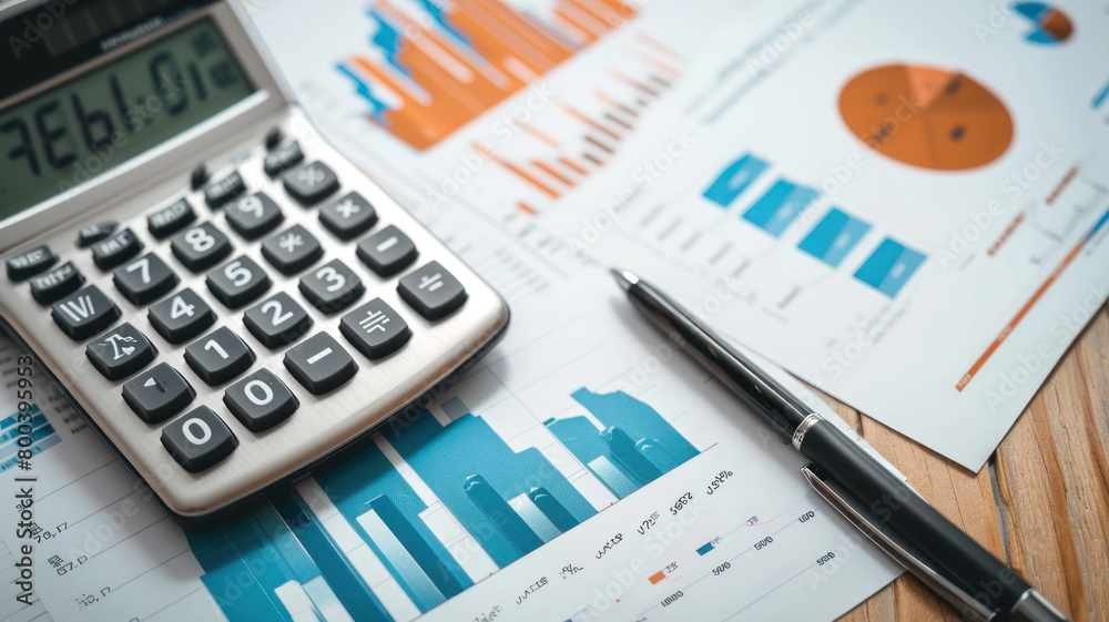Financial accounting stock market graphs, pen, analysis calculator Financial accounting stock market graphs, pen, analysis calculator