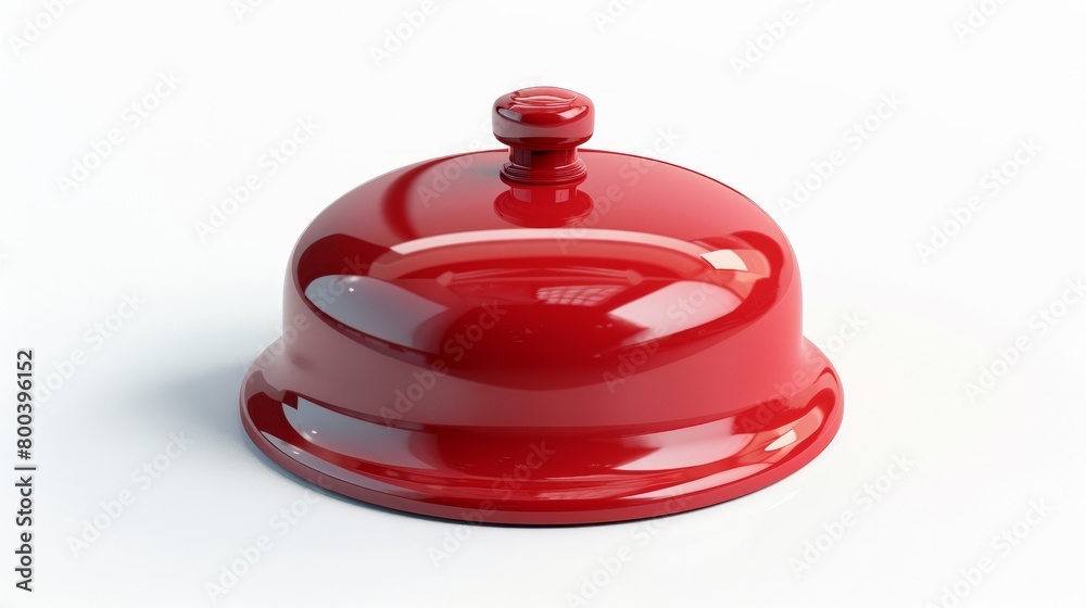 A red service ring bell isolated on a white background, commonly used for calling attention or service. A red service ring bell isolated on a white background, commonly used for calling attention or service.