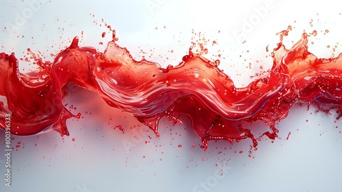 Bold Red Stream in Mid-Motion Freeze Frame