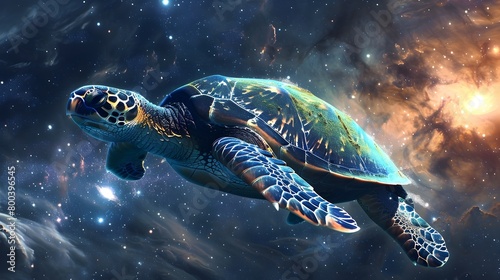 Majestic Sea Turtle Gliding...