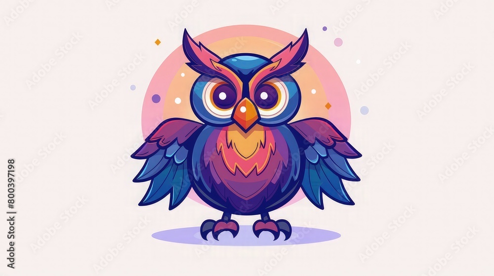 Cute owl vector art image.