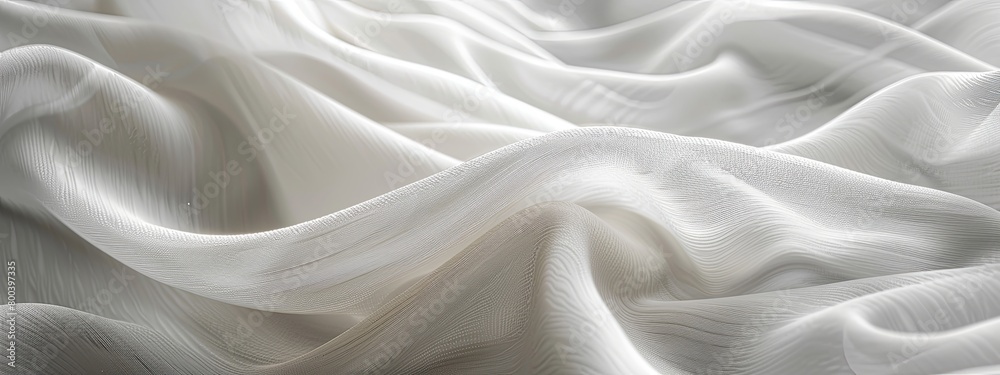 A close-up view of flowing white fabric with intricate details. A close-up view of flowing white fabric with intricate details.