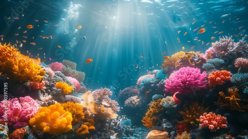 Underwater Symphony of Colors, generative ai © Matus