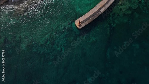 Sea aerial footage with yachts and beautiful water in sunshine