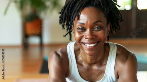 Portrait of smiling african american woman  photo
