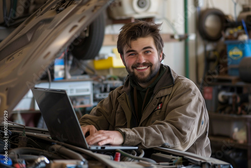 portrait of a man working on computer