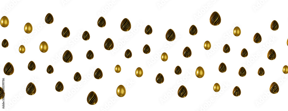golden easter eggs; 3d rendered illustration golden easter eggs; 3d rendered illustration