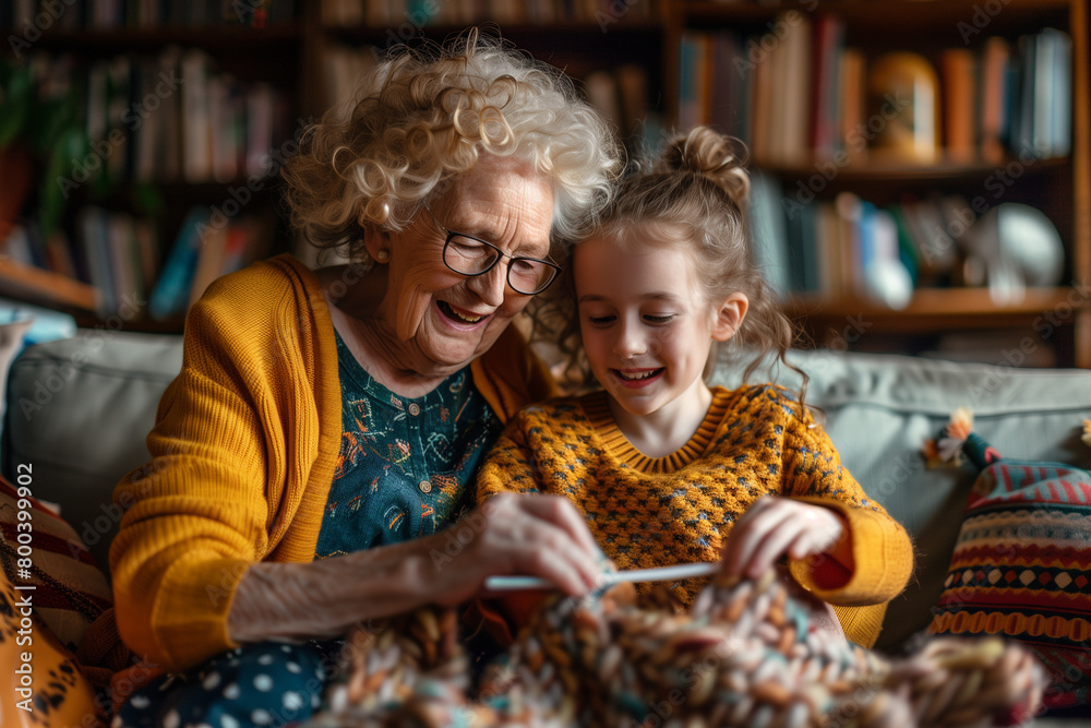 grandmother and grandson