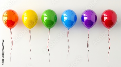 Group of balloons against pure white background