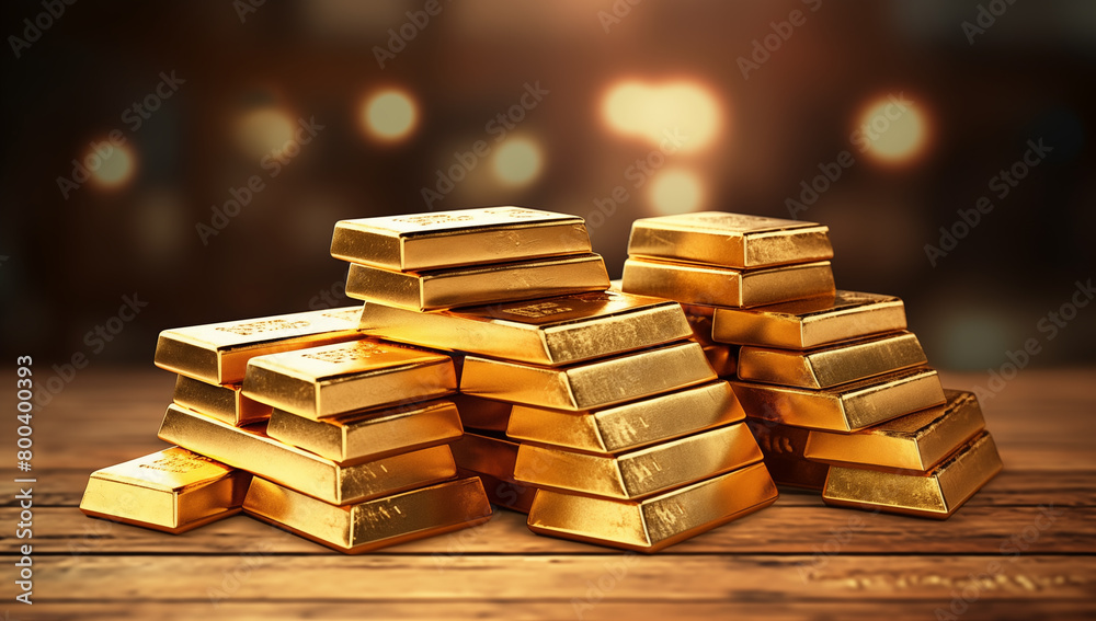Irregularly shaped gold bars stacked together on a dark background Gold bullion or ingot concept for wealth or success Irregularly shaped gold bars stacked together on a dark background Gold bullion or ingot concept for wealth or success