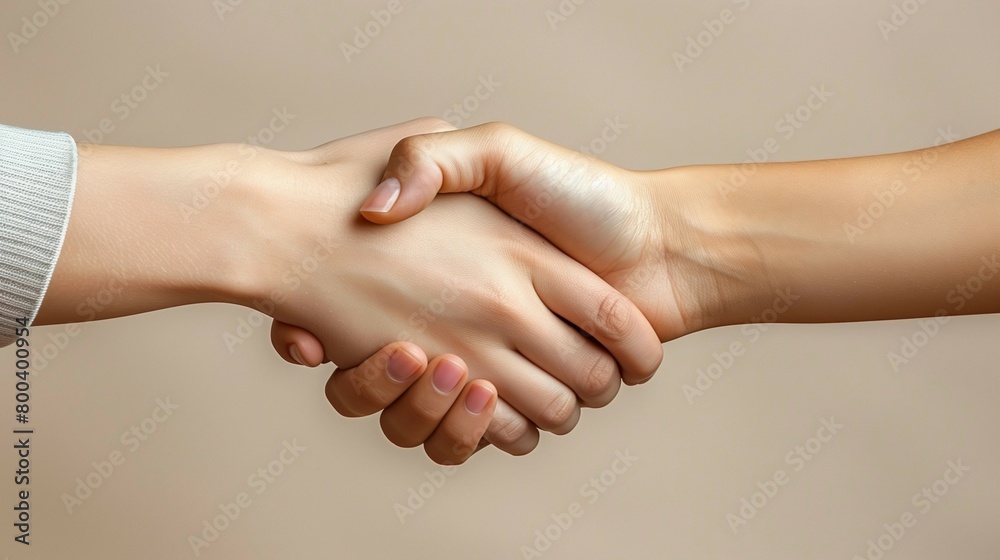 Fototapeta premium Embracing Differences: A Handshake of Equality, generative ai