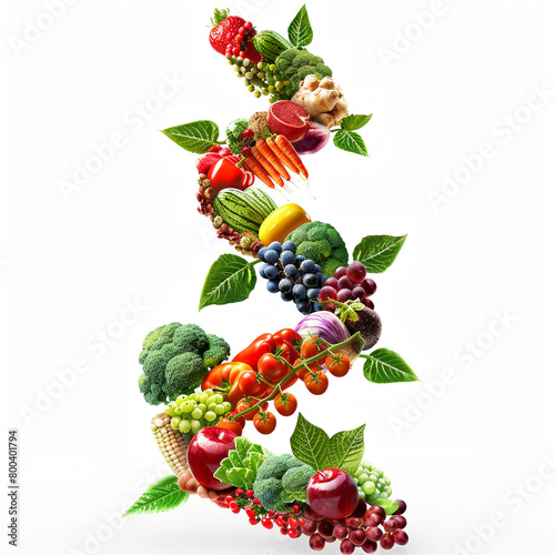 Fantasy human DNA in the form of fresh fruit
