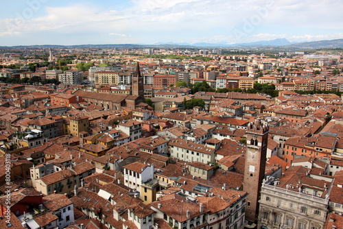 Verona Italy 09/03/2023. Red tiled roofs in the city of Verona. © shimon