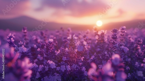 Pastel Dream  Lavender Field at Dawn  generative ai
