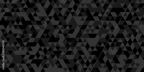 Vector geometric seamless technology gray and black triangle background. Abstract digital grid light pattern black Polygon Mosaic triangle Background, business and corporate background. photo