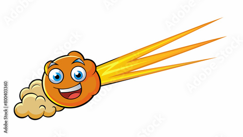 A brilliant flash of energy that flashes from the heavens to the ground leaving behind a residual smell of ozone.  on white background . Cartoon Vector.