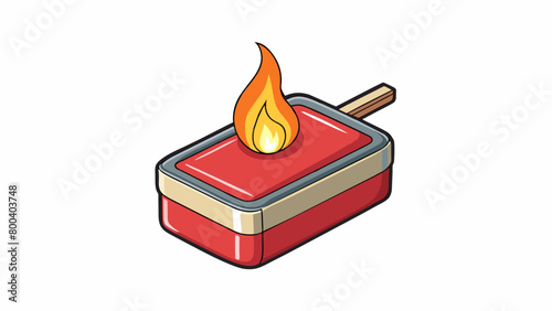 A compact plastic container filled with waxy flammable material designed to be lit with a match or lighter. The material burns slowly and steadily. Cartoon Vector.