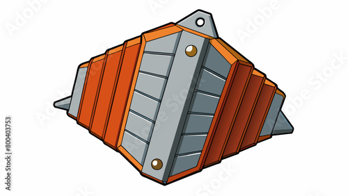 A compact foldable object with six metal ribs and a plastic handle. When od it forms a small but effective shield against the elements.  on white. Cartoon Vector.