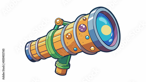 A compact handheld telescope with a collapsible body perfect for onthego stargazing. Its clear lenses and adjustable focus allow for crisp views of. Cartoon Vector.
