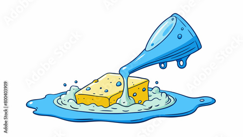 A decadent smooth dressing that pours out in a pale blue stream. It is rich and indulgent with a deep earthy flavor and chunks of tangy blue cheese. Cartoon Vector.