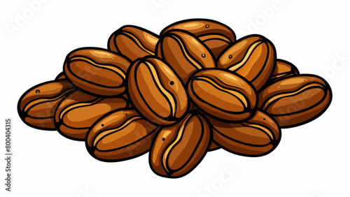 A golden brown substance with a grainy crunchy texture. It has a distinct roasted smell and a nutty slightly salty taste.  on white background . Cartoon Vector.