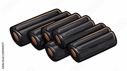 A handful of Licorice candies each one a small rectangular block with rounded edges. The texture is chewy and pliable and the color is a deep rich. Cartoon Vector.