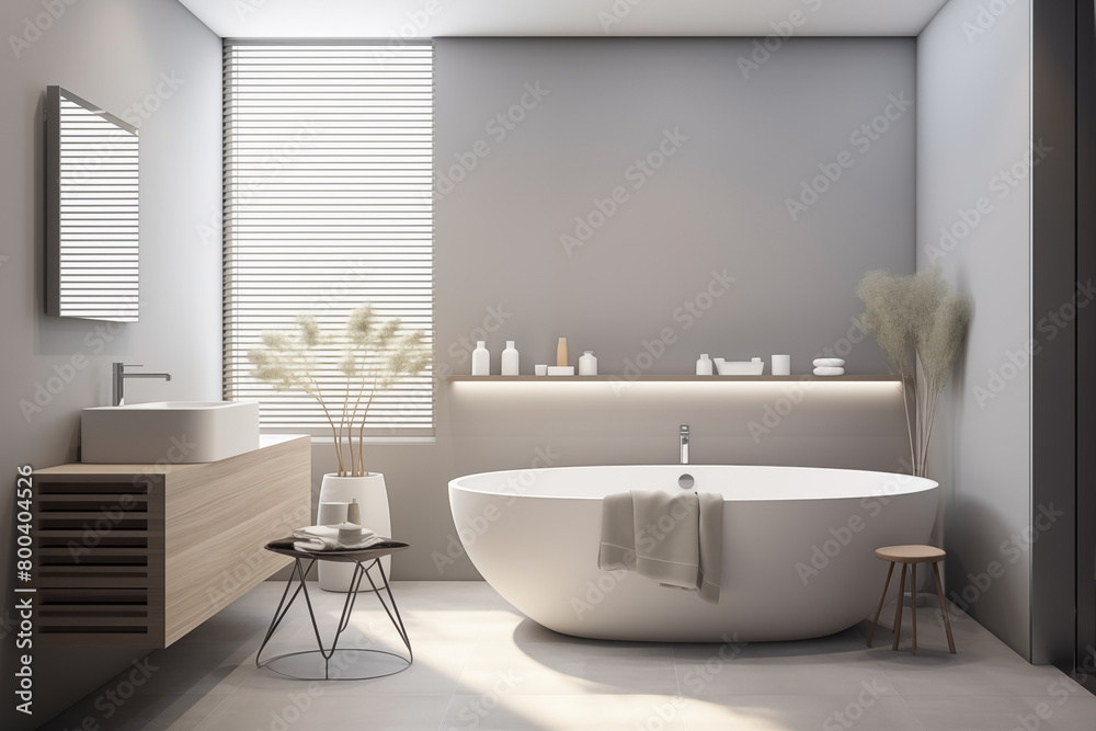 Fototapeta premium Modern Contemporary bathroom interior.