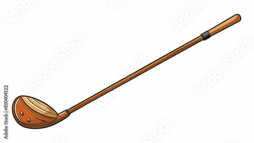 A hybrid golf club combining elements of both a wood and an iron. The club showcases a blending of the two materials with a wooden shaft and an iron. Cartoon Vector. photo