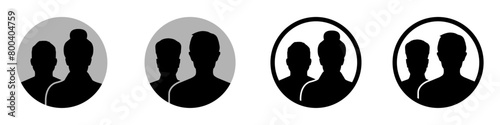 User avatar vector icon flat designs. Man and woman vector profile signs set