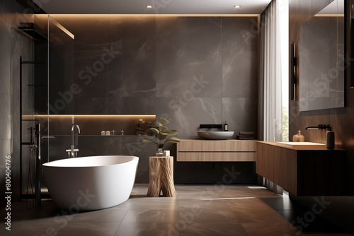 Modern Contemporary bathroom interior.