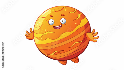 A majestic gaseous giant that gives off more heat than it receives from the sun causing it to glow and emit its own light. This phenomenon is known as. Cartoon Vector.