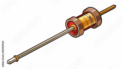 A metal rod with a comfortable grip handle and adjustable length great for cooking kabobs on a bonfire.  on white background . Cartoon Vector.