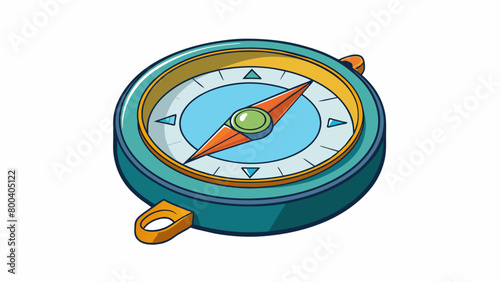 A modern digital compass found on most smartphones displaying accurate readings of cardinal directions and allowing users to set and follow a specific. Cartoon Vector.