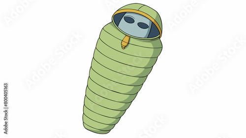 A mummystyle sleeping bag made of lightweight breathable material with a snug hood to keep your head warm. It features a thermal insulation layer for. Cartoon Vector.