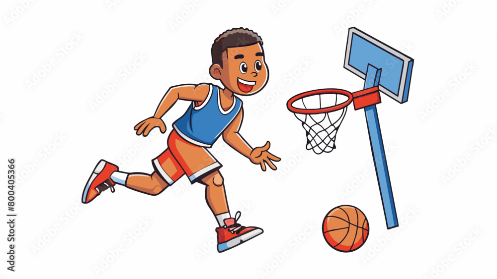 A player dribbles the spherical object with swift and controlled movements keeping it at a perfect distance from the ground. Suddenly they leap. Cartoon Vector. A player dribbles the spherical object with swift and controlled movements keeping it at a perfect distance from the ground. Suddenly they leap. Cartoon Vector.