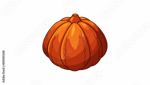 A plump bulbous object with a deep rich hue that resembles the color of autumn leaves.  on white background . Cartoon Vector.