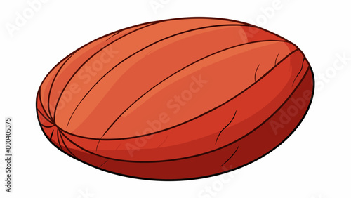A plump round object with a rough textured surface and visible grains of meat inside. It has a slightly curved shape and ends that taper off into a. Cartoon Vector.