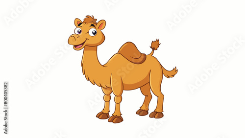 A plump docile animal with a comical expression and a playful personality. Its hump may not be as pronounced as other camels but it still provides. Cartoon Vector.