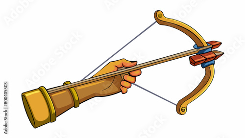 A recurve bow is designed to be shot using the split finger grip technique where the index and middle fingers grip the bowstring while the third. Cartoon Vector.